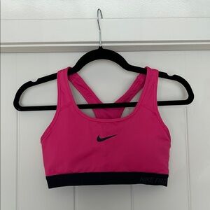 Nike Pink Sports Bra with Black Logo